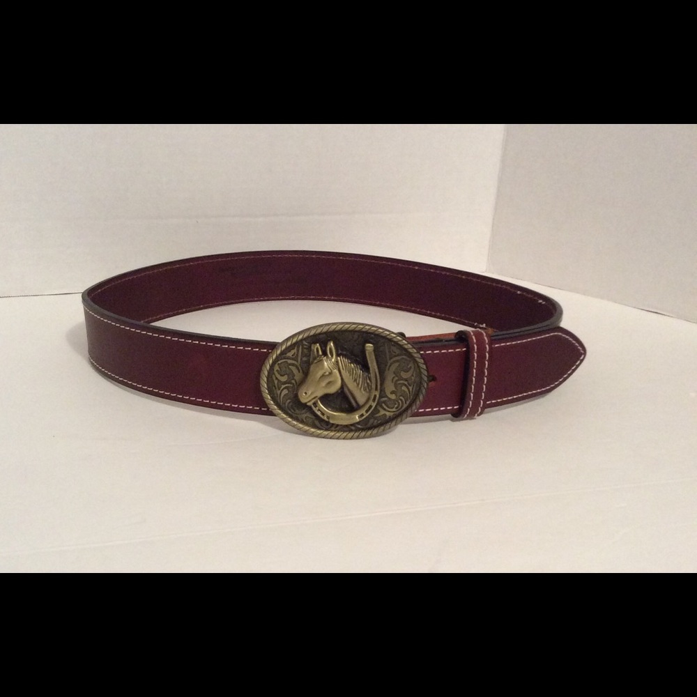 Leather western belt